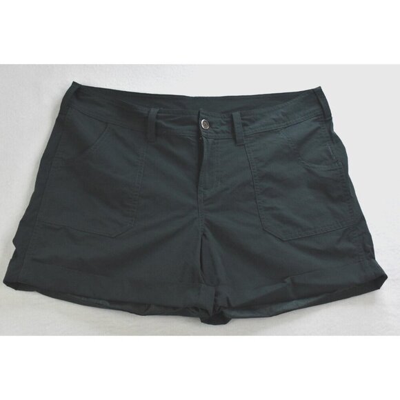 The North Face Mapleton Women's Shorts Size 12 Dark Green Nylon Stretch Cuffed - Picture 2 of 14